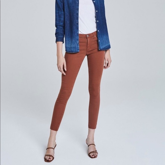 Ag Adriano Goldschmied Pants - AG Legging Super Skinny Ankle in Red Courant
